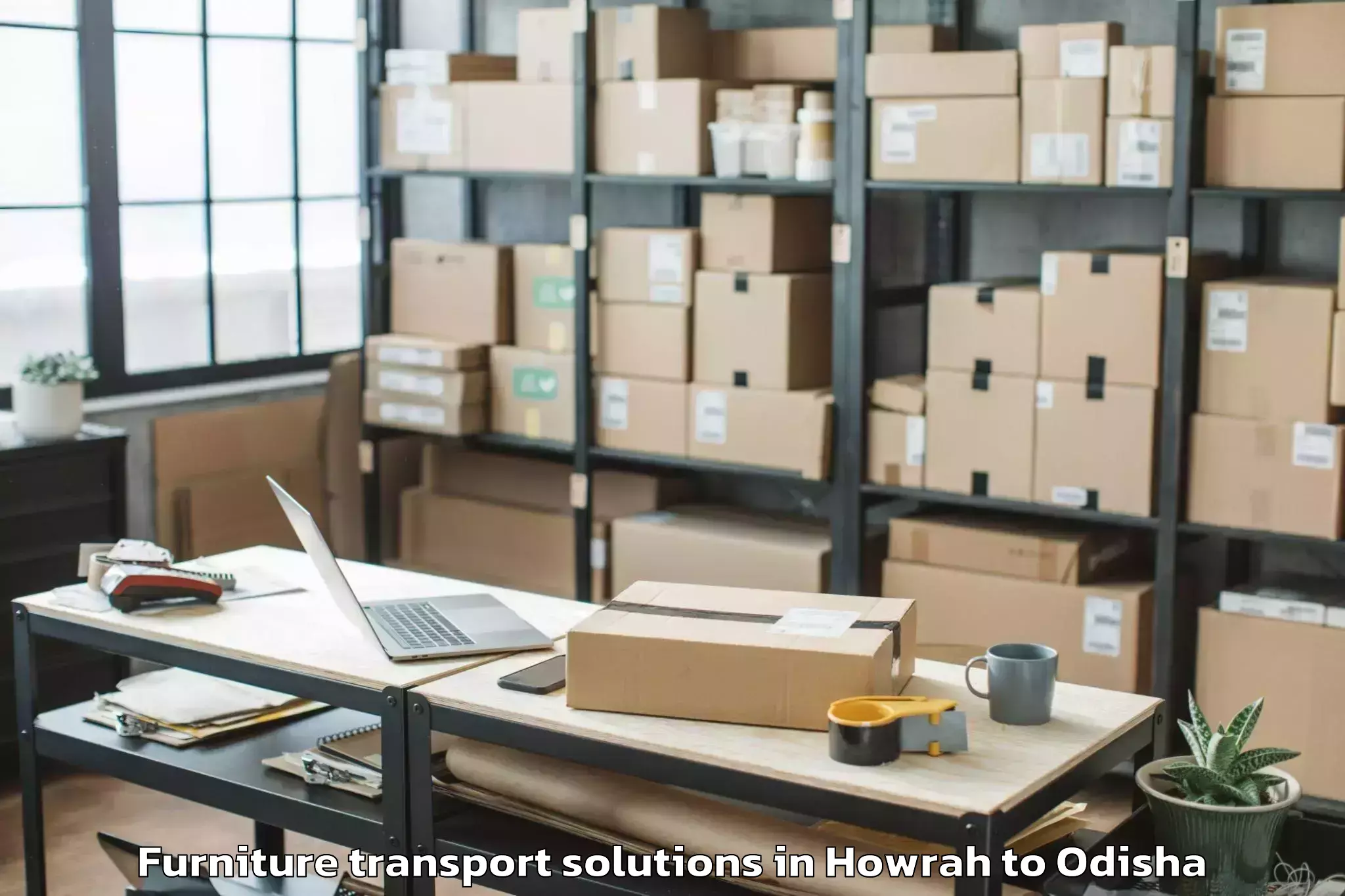 Quality Howrah to Khallikot Furniture Transport Solutions